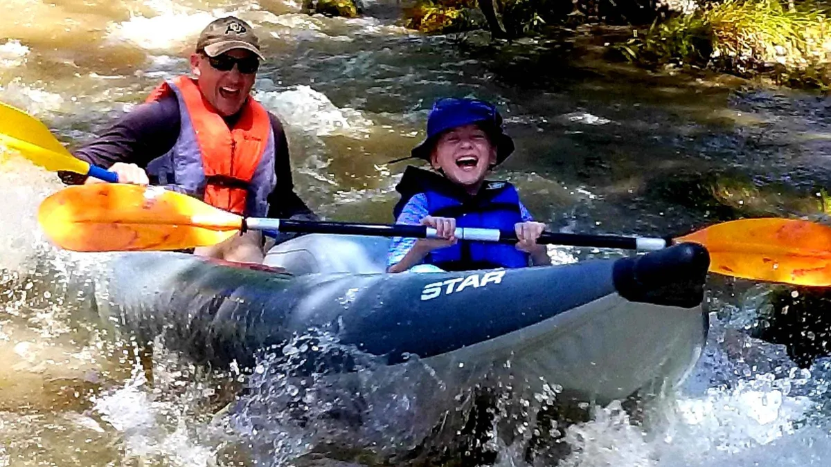 Guided inflatable kayaks on the Verde River near Sedona